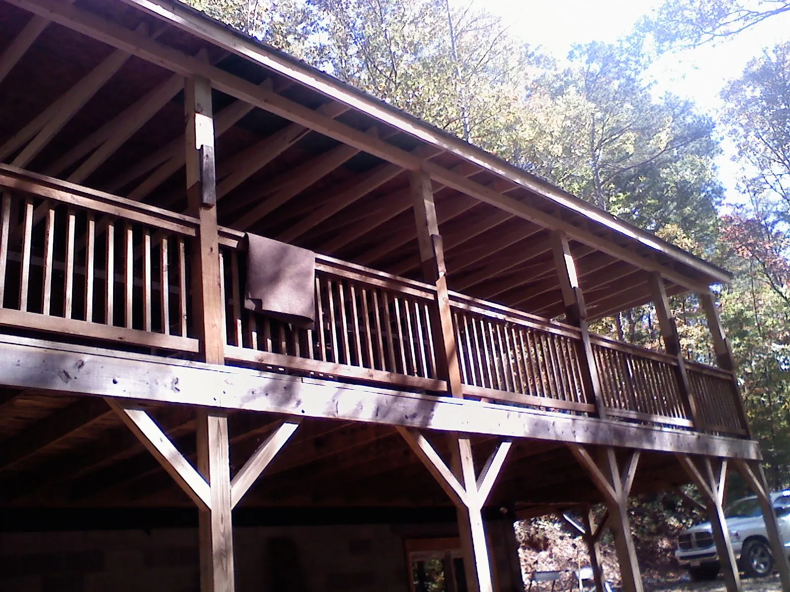 Timber framing under a new elevated porch and deck — Roof Leak Repair in Cataula by Roofing Brothers